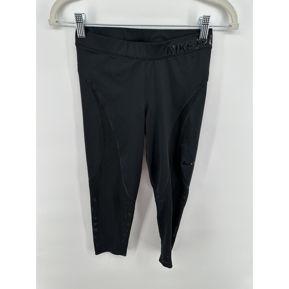 Nike Pro Hypercool Capri Legging Black Crop Pant Mesh Small